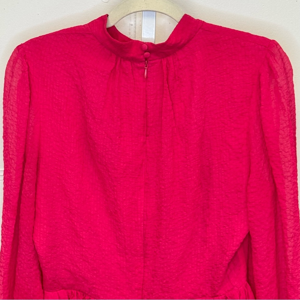 $328 Trina Turk Bloom Mockneck Minidress Radio City Rose Flowy A-line Sz 12 - Picture 8 of 16